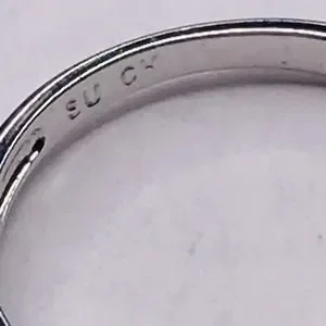 SU CH Jewelry Sterling Silver Ring Rhinestone Size Band Pav